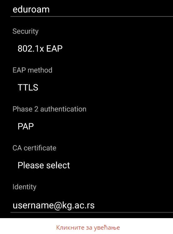 Eduroam android Eduroam android